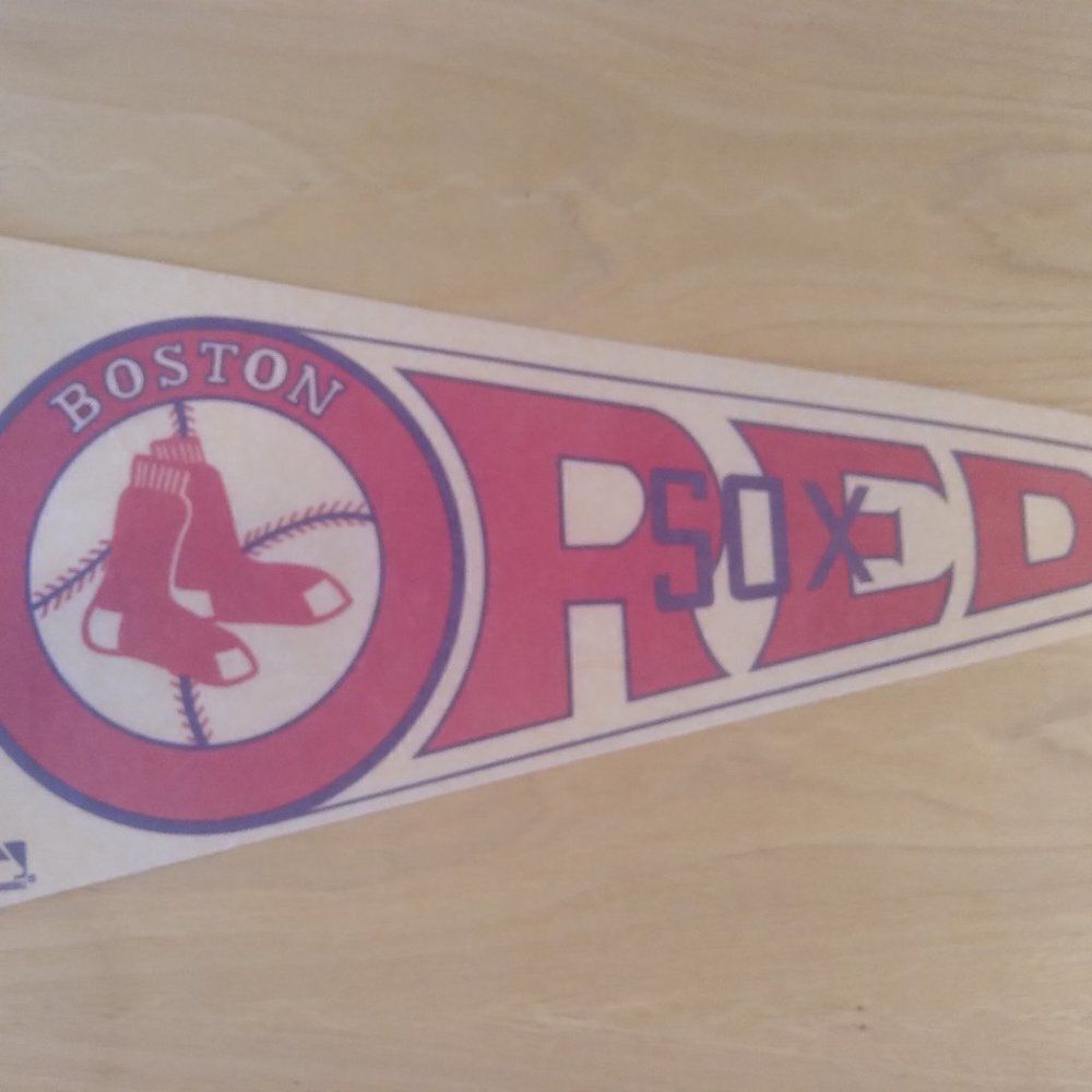 Vintage 60s Boston Red Sox MLB Pennant Flag